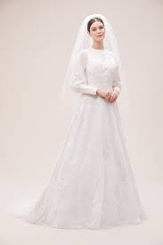 uzun balon kollu a kesim dantelli tesettur gelinlik oleg cassini the dress gelinlik moda stilleri