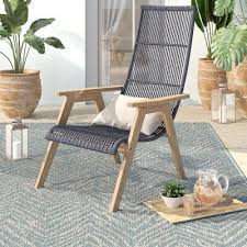 Largent Teak Patio Chair With Cushions In 2020 Patio Chairs Lounge Chair Outdoor Furniture