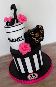 Birthday Cake Ideas For 33 Year Old Woman Chanel Birthday Cake With High Heel Purse Fondant Sugar Flowers Pink Fuchsia Black White Birthday Cakes For Women Chanel Birthday Cake Cake