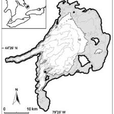 Map Of Lake Simcoe With 5 M Depth Contour Lines Shown