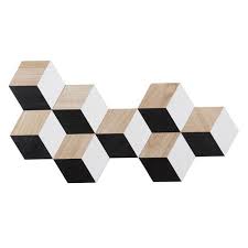 Deco Murale En Bois L 90 Cm Hexagones Maisons Du Monde Deco Murale Bois Deco Murale Parement Mural