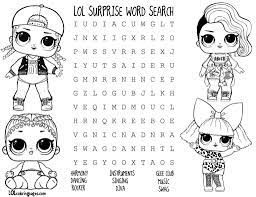 Lol Doll Glee Club Word Search 01 Lol Dolls Lol Glee Club