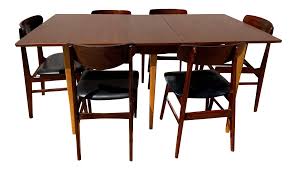The folding chair or stool that you choose will primarily depend on how often, where and what you're going to be using plastic folding chairs are a great option for outdoor events and parties, as they are highly resistant to stains and water. Mid Century Modern Danish Gate Leg Drop Leaf Folding Dining Table And 6 Dining Chairs 7 Pieces Set Chairish