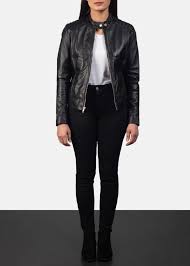 Kelsee Black Leather Biker Jacket Black Leather Biker Jacket Black Leather Bomber Jacket Maroon Leather Jacket