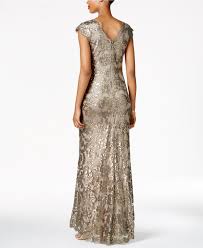 Tadashi Shoji Sequined Lace Gown Dresses Women Macy S Lace Gown Gowns Gowns Dresses