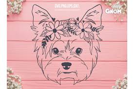 Download Yorkshire Terrier Flower Crown Svg Yorkie Svg Yorkshire Te 1221946 Illustrations Design Bundles