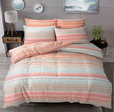Lorraine lea has an extensive range of quilt covers & coverlets for any budget. Sleepdown Elegant Printed Comfy Complete Duvet Reversible Quilt Cover Bedding Set With Pillow Case Fitted Sheet Ombre Stripe Peach King Buy Online In Botswana At Botswana Desertcart Com Productid 69404282