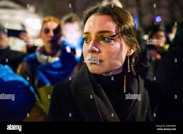 Crying protester hi-res stock photography and images