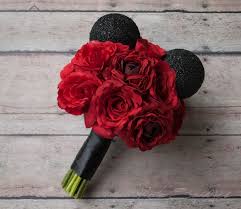 Disney Wedding Mickey Wedding Bouquet Red Rose Wedding Bouquet Red Bouquet Wedding Red Rose Wedding Disney Wedding Theme