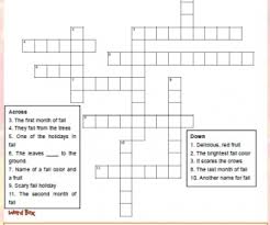 There's also two word searches about fall animals and kinds of trees! Fall Crossword Puzzle