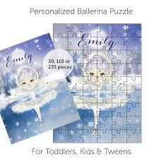 Personalized photo puzzle for toddlers. Personalized Swan Lake Ballerina Puzzle Ballet Puzzle For Toddler Girls 30 110 Or 255 Pieces Chub And Bug Illustration Wall Art And School Supplies For Kids And Babies