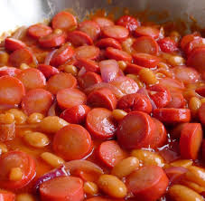Don't boil your dogs for this recipe. Ono Grinds Local Style Baked Pork Beans Ono Kine Recipes Pork And Beans Recipe Pork N Beans