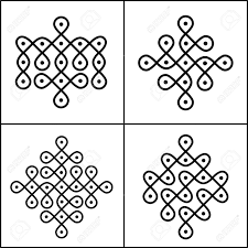 Set Of Four Line Art Rangoli Design With Circles Dots And Curves Royalty Free Cliparts Vectors And Stock Illustration Image 153634032 Celebrations like diwali, holi, and onam are very deficient without a dash of shading at the passage of every family unit as a rangoli. set of four line art rangoli design with circles dots and curves