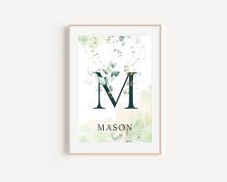 Custom Monogram Nursery Playroom Print, Printable Wall Art, Digital  Download, Custom Baby Name Print, Baby Shower Gift, Gifts for Her