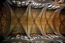 Rib Vault Ceiling Above Clerestory Windows In The Salisbury Cathedral Salisbury Cathedral Cathedral Architecture Ribbed Vault