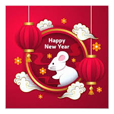 Happy New Year Year Of The Rat Invitation Zazzle Com In 2020 Chinese New Year Decorations Chinese New Year Design Chinese New Year Background