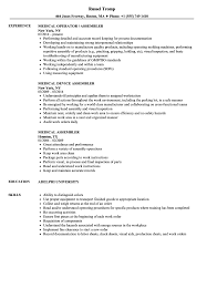 Medical Assembler Resume Samples Velvet Jobs