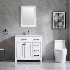 Walcut 60inch black bathroom vanity and sink combo. 36 Bathroom Vanity Cabinet Undermount Ceramic Vessel Sink Shaker Vanity Set Ebay