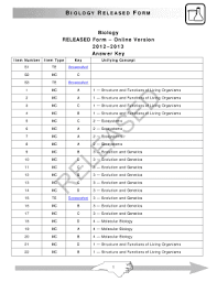 Kcse revision questions and answers. Biology Eoc Released Test Answer Key Fill Online Printable Fillable Blank Pdffiller