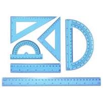 6pcs Triangular Ruler Set 15/30cm Plastic Ruler Protractor Triangle Ruler  Blue | eBay