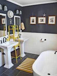 You should remember about that you shouldn't combine more than two colors with orange. Store More In Your Bathroom With These Smart Storage Ideas Yellow Bathrooms Yellow Bathroom Tiles Home Decor