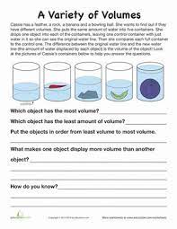 What Is Volume Worksheet Education Com 5th Grade Science Volume Worksheets Teaching Science