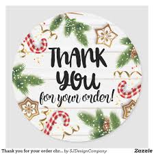 Thank You For Your Order Christmas Label Zazzle Com Christmas Labels Custom Holiday Card Christmas Card Holders