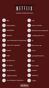 checklist filmes netflix template desafios para fazer netflix series e filmes