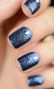 Glitter Black And Blue Ombre Nails 50 Beautiful Nail Designs To Try This Winter Blue Glitter Nails Blue Nail Art Designs Blue Nail Designs