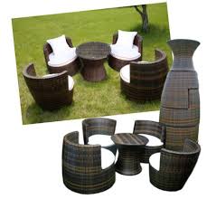 Interlocking Stackable Set Allows You To Use Space Efficiently While Showing Off Your Conte Wicker Furniture Outdoor Wicker Furniture Outdoor Furniture Sets