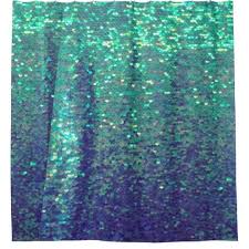 Mermaid Sparkling Aqua Blue Faux Sequin Shower Curtain Zazzle Com Bathroom Decor Colors Sequin Shower Curtain Blue Bathroom Decor