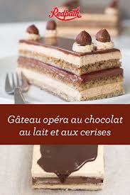 Gateau Opera Au Chocolat Au Lait Et Aux Cerises In 2020 Opera Cake Dessert Recipes Cupcake Cakes