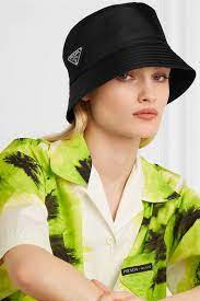 Prada Appliqued Shell Bucket Hat Black Prada Classic Hats Bucket Hat Black