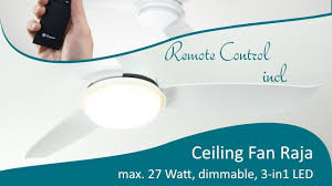 When compared to other ceiling fans it is very efficient in that it uses 17 watts vs 60 or 65 watts we saw from other fans. Energy Saving Ceiling Fan Raja 122 Cm White With Led Lighting Youtube