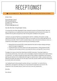 Receptionist Cover Letter Example Resume Genius