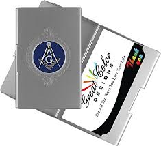 Get masonic personalized business cards or make your own from scratch! Mason Grand Master Masonic Lodge Freemason Masonry Fraternal Aluminum Rfid Blocking Wallet Credit Business Card Holder With Blue Commemorative Emblem Buy Online In Jamaica At Jamaica Desertcart Com Productid 19624673