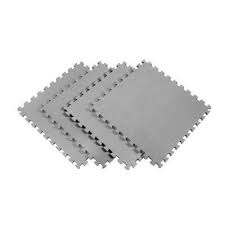 Multi Purpose 24 In X 24 In Interlocking Gray Foam Flooring Recyclamat 4 Pieces Foam Mat Flooring Exercise Floor Mat Foam Flooring