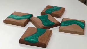 How To Make Epoxy River Coasters Youtube Wood Coasters Diy Epoxy Resin Crafts Resin Crafts
