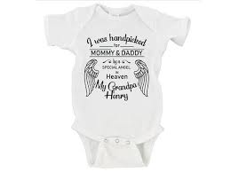 I Was Handpicked For Mommy Daddy By A Special Angel In Etsy In 2021 Onesies Custom Onesies Uncle Onesie
