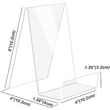 Angled acrylic book stand manufactured in 2 and 3mm clear acrylic. Buy Boloyo Acrylic Book Stand With Ledge 5pc Clear Acrylic Display Easel Clear Tablet Holder For Displaying Pictures Books Music Sheets Notebooks Artworks Cds Etc Large Online In Turkey B08mfkkngb