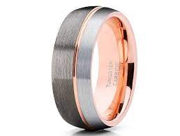 Rose Gold Tungsten Ring Gray Gunmetal Tungsten Ring Men Etsy In 2022 Rose Gold Tungsten Ring Gold Tungsten Ring Rose Gold Tungsten