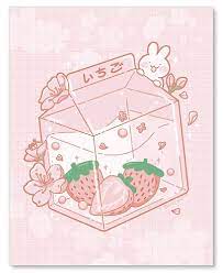 Amazon.com: Kawaii Strawberry Milk Wall Art Print - Japanese Anime  Aesthetic Poster - Teen Gamer Girls Room Bedroom Decor - 8x10 - Unframed :  Handmade Products