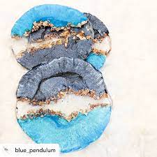 Artworks Resin Canada On Instagram These Pretty Coasters Were Made By Blue Pendulum Using Artworks Resin Please Check Out Artwork Creative Work Resin Art