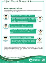 Bacaan sholat, cara2 berwdhu dan membaca alqur'an dan kemuhammadiyaan meliputi : Contoh Soal Tes Masuk Gontor Studi Indonesia