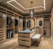 Conception de placard de chambre à coucher de luxe de style américain en  bois, meuble en MDF avec porte coulissante