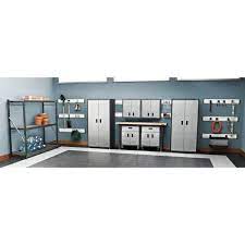 Ideal for storing anything from gardening equipment to while the shell of the cabinet is the same idea of the other gladiator cabinets the drawers are difficult to assemble and of poor quality. Gladiator Steel 1 Shelf Wall Mounted Garage Cabinet In Silver Tread 28 In W X 28 In H X 12 In D Gawg28fdyg The Home Depot