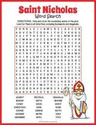 Saint Nicholas Day Word Search By Puzzles To Print Teachers Pay Teachers St Nicholas Day St Nicholas Day Ideas Saint Nicholas