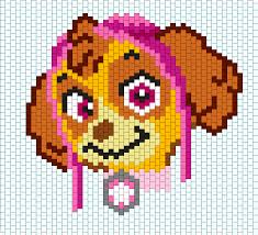 Skye From Paw Patrol Brick Multi Stitch Pattern Dessin Pat Patrouille Patte Patrouille Patrol