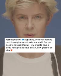 After almost a decade, Robyn returns with the exalted new single  “Dopamine.” Read our song review at the link in bio.