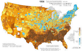 Presidential Election Of 1936 Map By Counties